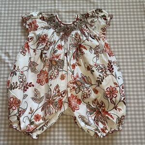 Smocked Floral Baby Romper